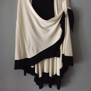 Parkhurst Womens Shawl Jacket,Cream& Black ,2 Tone